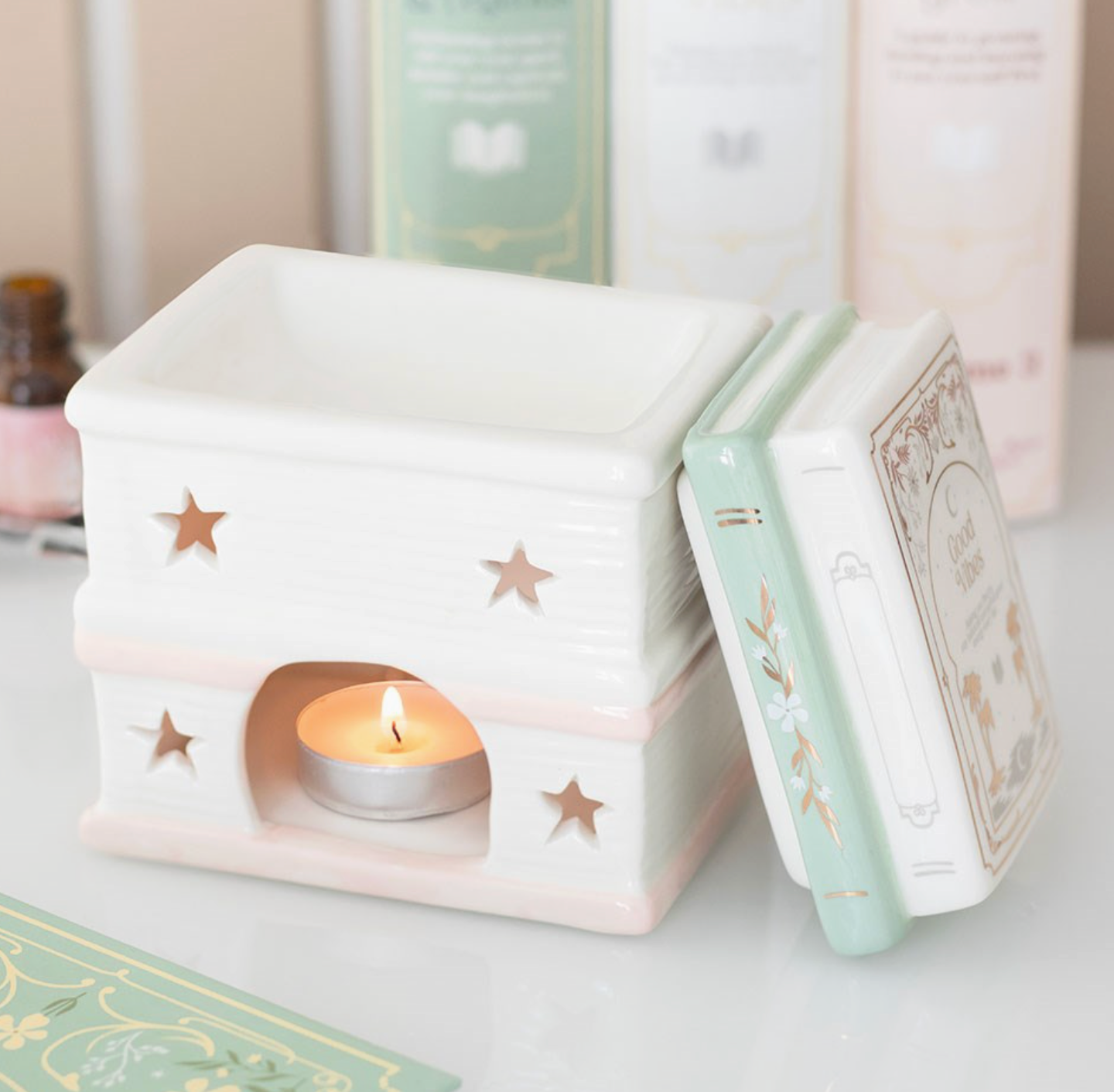 Stack of Books Ceramic Oil Burner