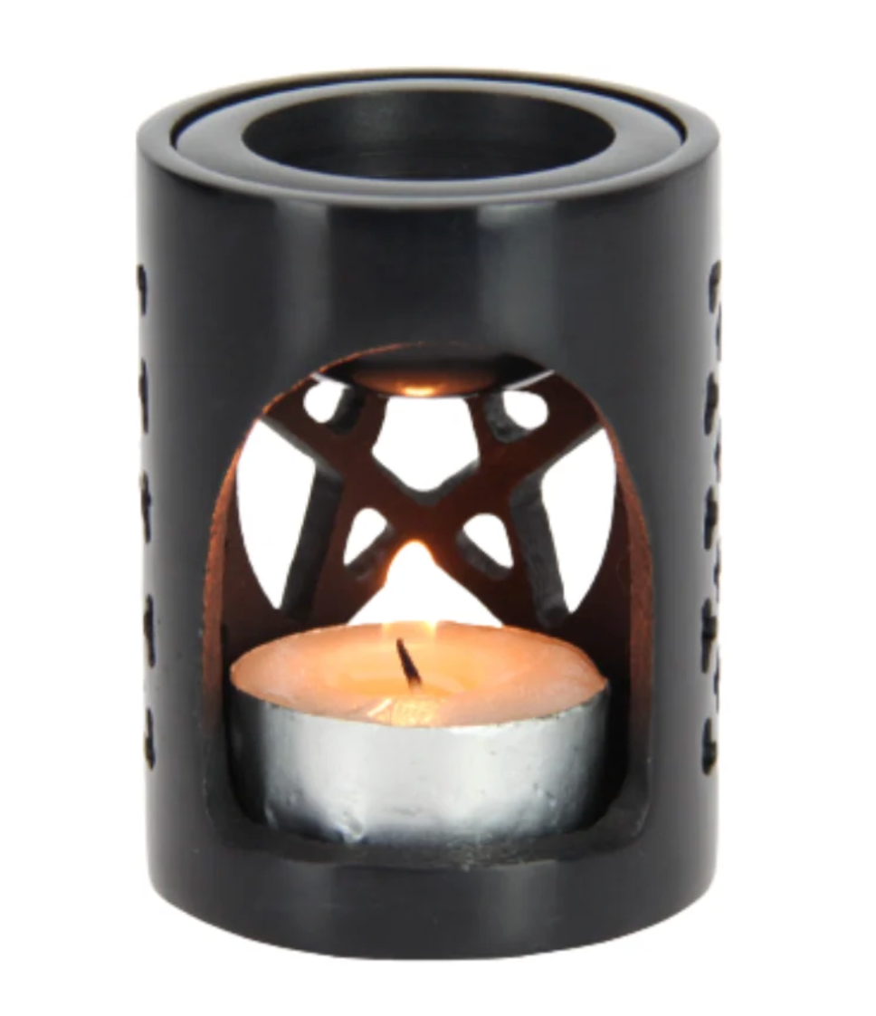 🖤✨ Soapstone Black Pentagram Oil Burner ✨🖤